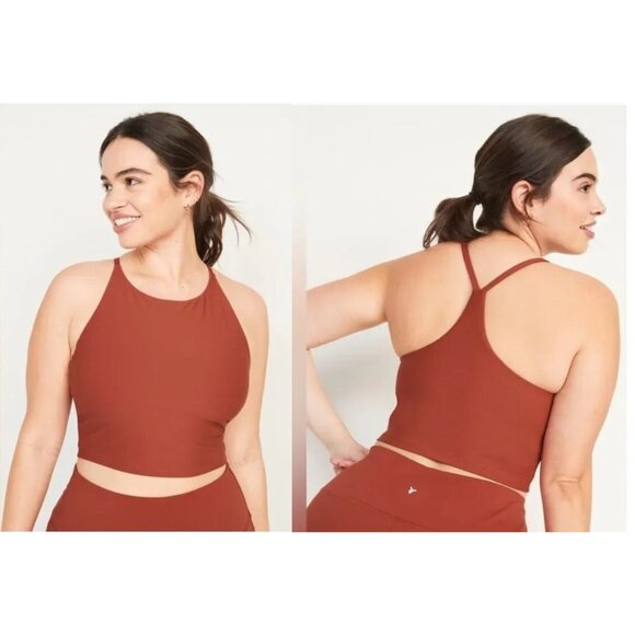 Old Navy Powersoft Longline Sports Bra Plus Size 4X Cherry Birch 579253 - Picture 8 of 9